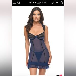 Oh La La Cheri Amanda Sheer Lace Babydoll Dress